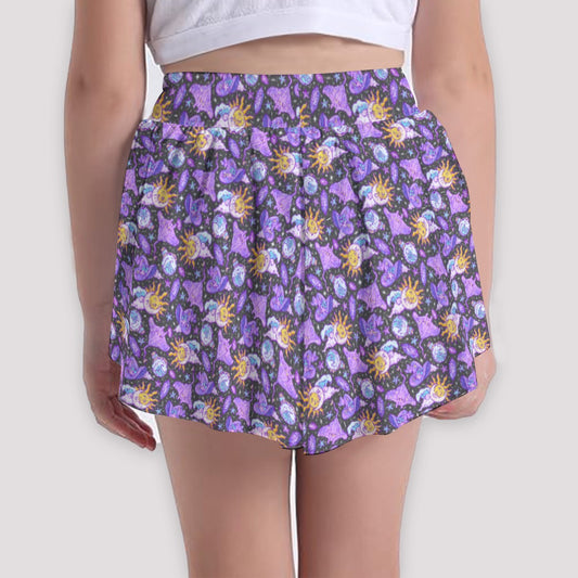 Mystical Manta Rays - Girls’ Flowy Pocket Shorts