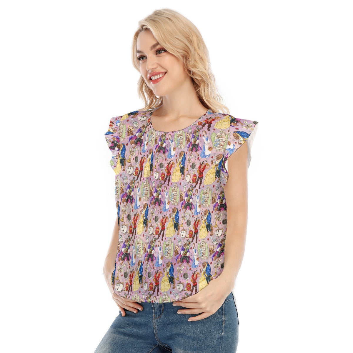 Enchanted Tale Sketch - Women’s Flutter Sleeve Top