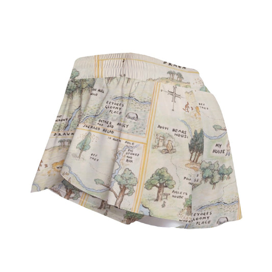 Hundred Acre Map - Women's Flowy Pocket Shorts