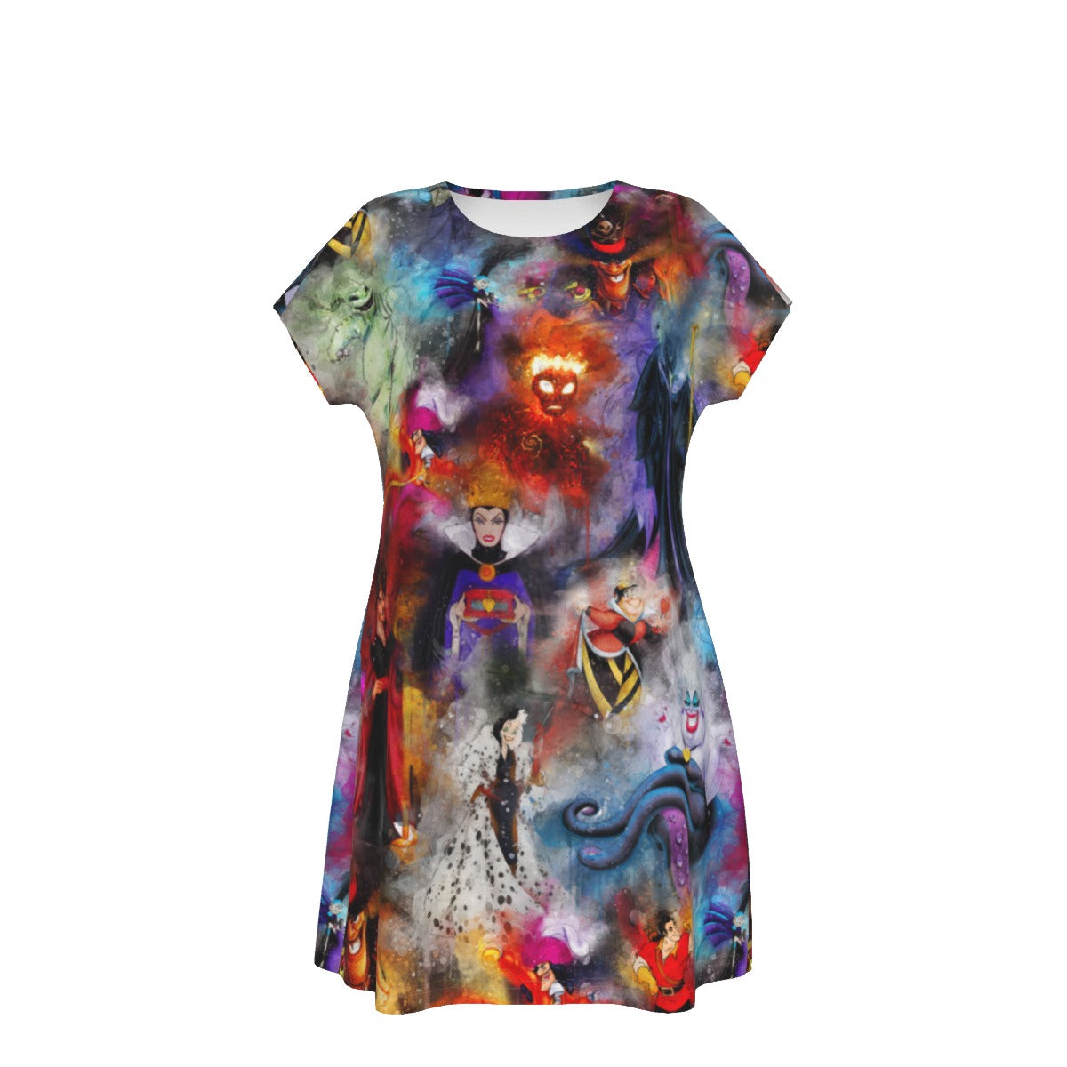Watercolor Wicked Villains - Women's T-Shirt Dress