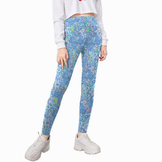 Bright Tropical Princess - Royal Beach Day - Kid's Leggings
