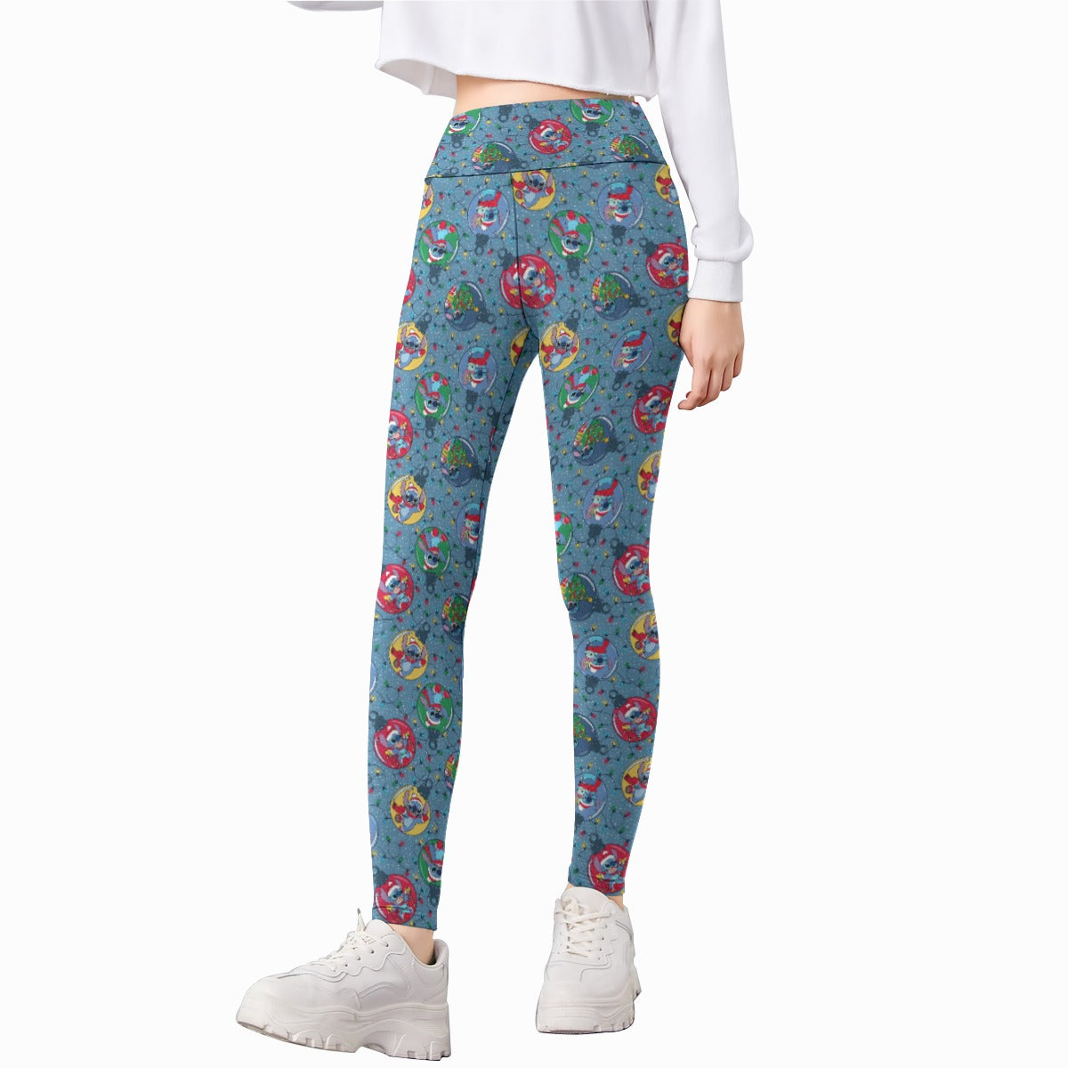 Holiday Baubles with Mischievous Blue Alien - Kid's Leggings