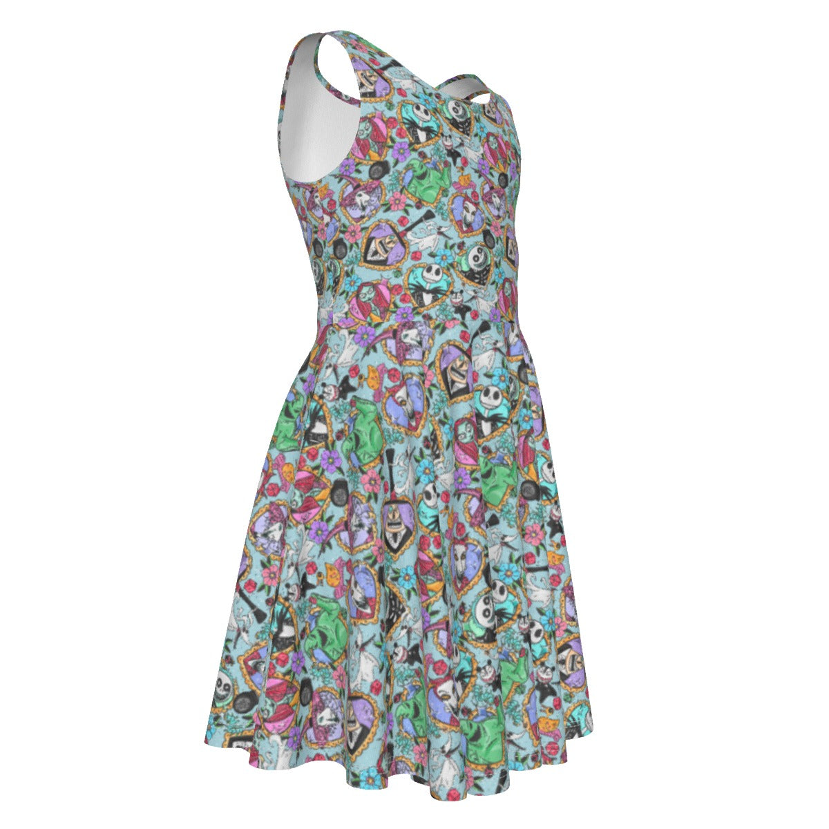 Tattoo Hearts Spooky Crew - Kid's Sleeveless Skater Dress