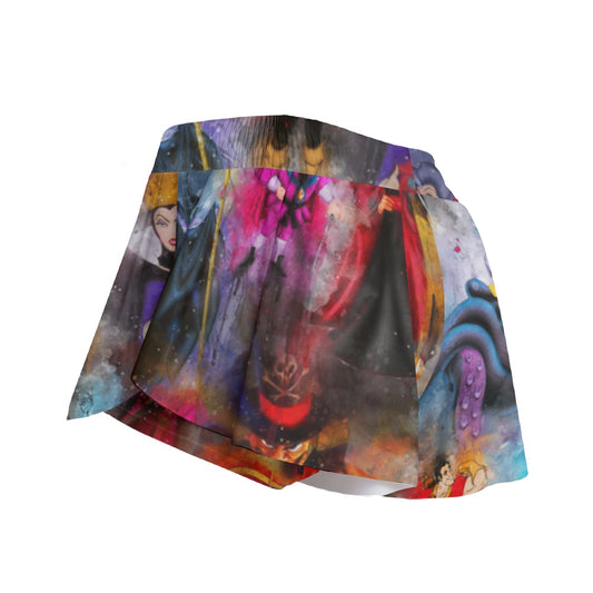 Watercolor Wicked Villains - Women's Flowy Pocket Shorts