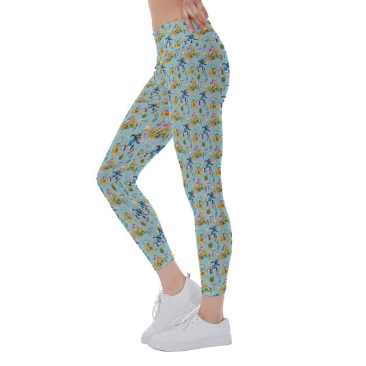 Cheerful Race Day Dashers - Women's Yoga Leggings