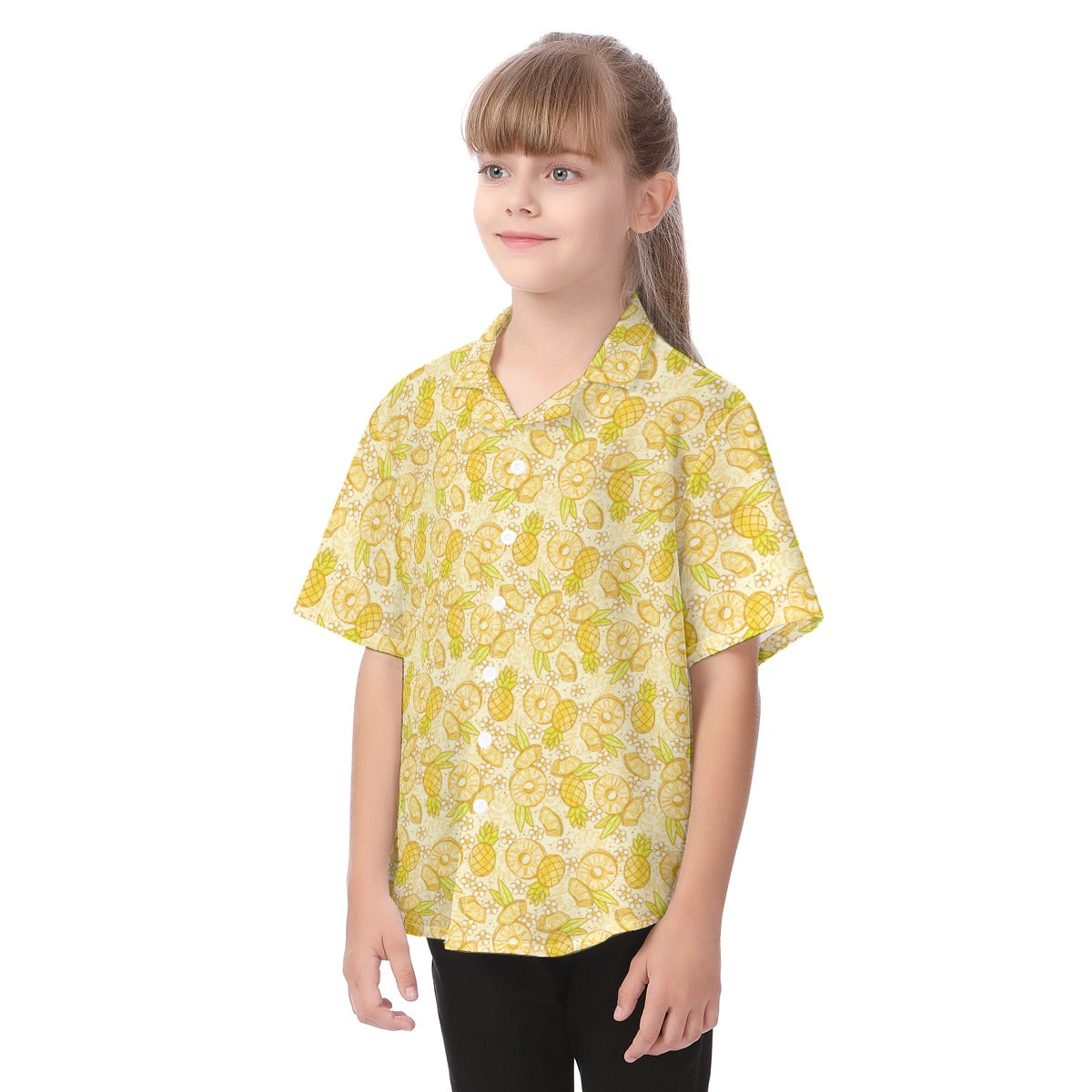 Summer Fruits - Pineapple - Kid's Hawaiian Button Up Shirt
