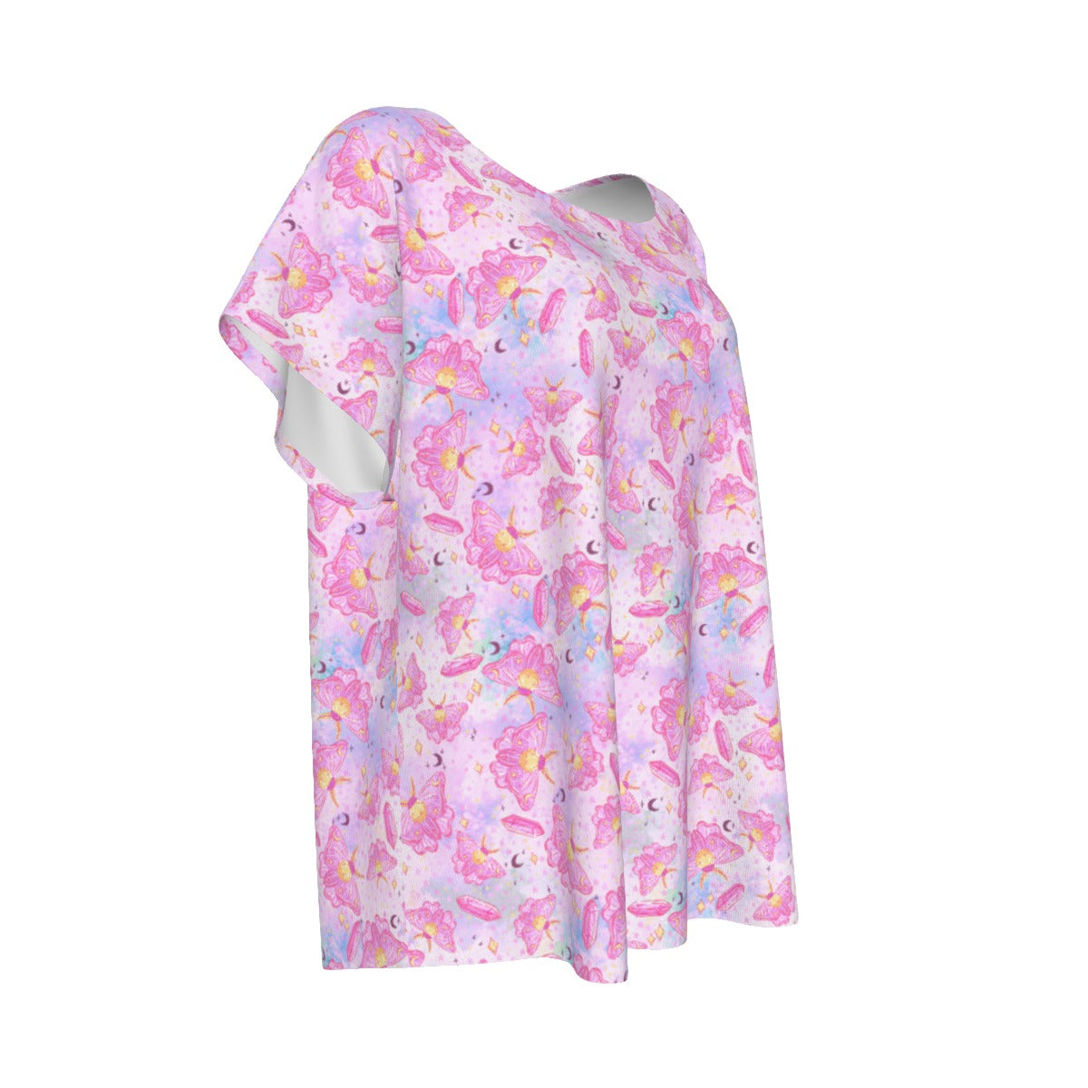 Pink Crystal Lunar Moths - Women’s Relaxed Fit Scoop Tee