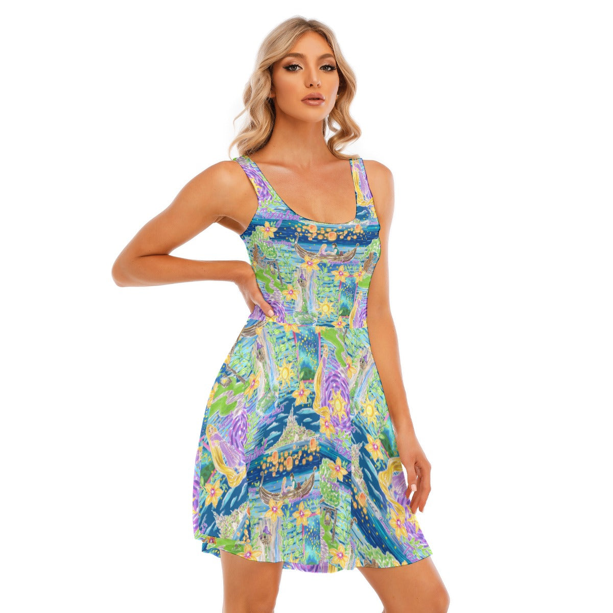 Lantern Festival Glow - Women's Sleeveless Pocket Skater Dress