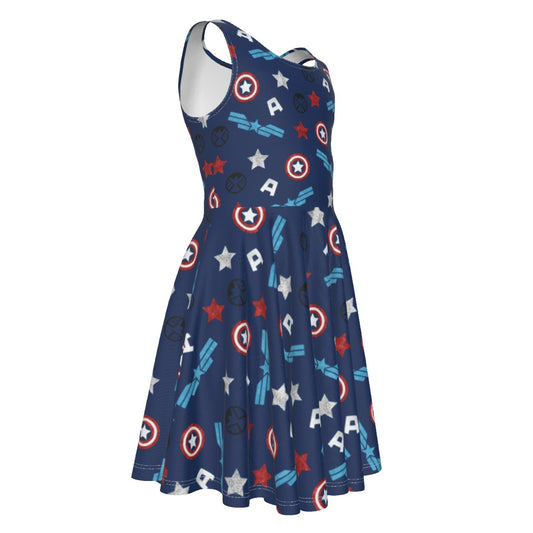 American Superhero - Kid's Sleeveless Skater Dress