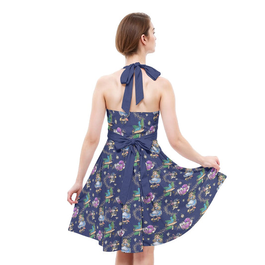 Whimsical Enchanted Forest - Women's Halter Vintage Pocket Dress