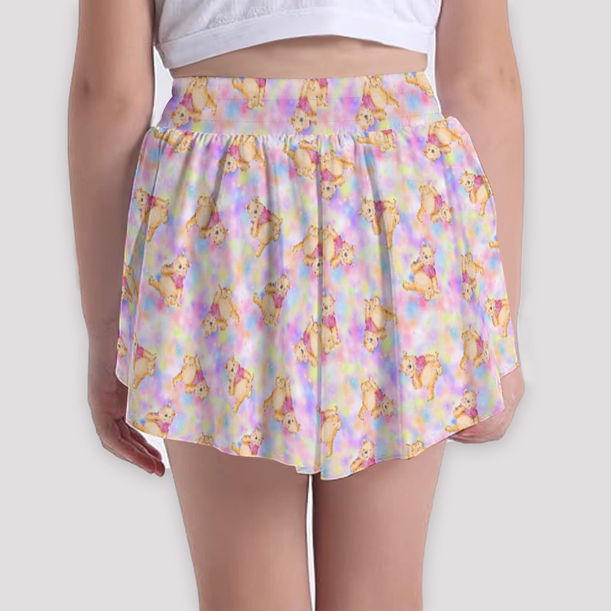 Watercolor Honey Bear - Girls’ Flowy Pocket Shorts