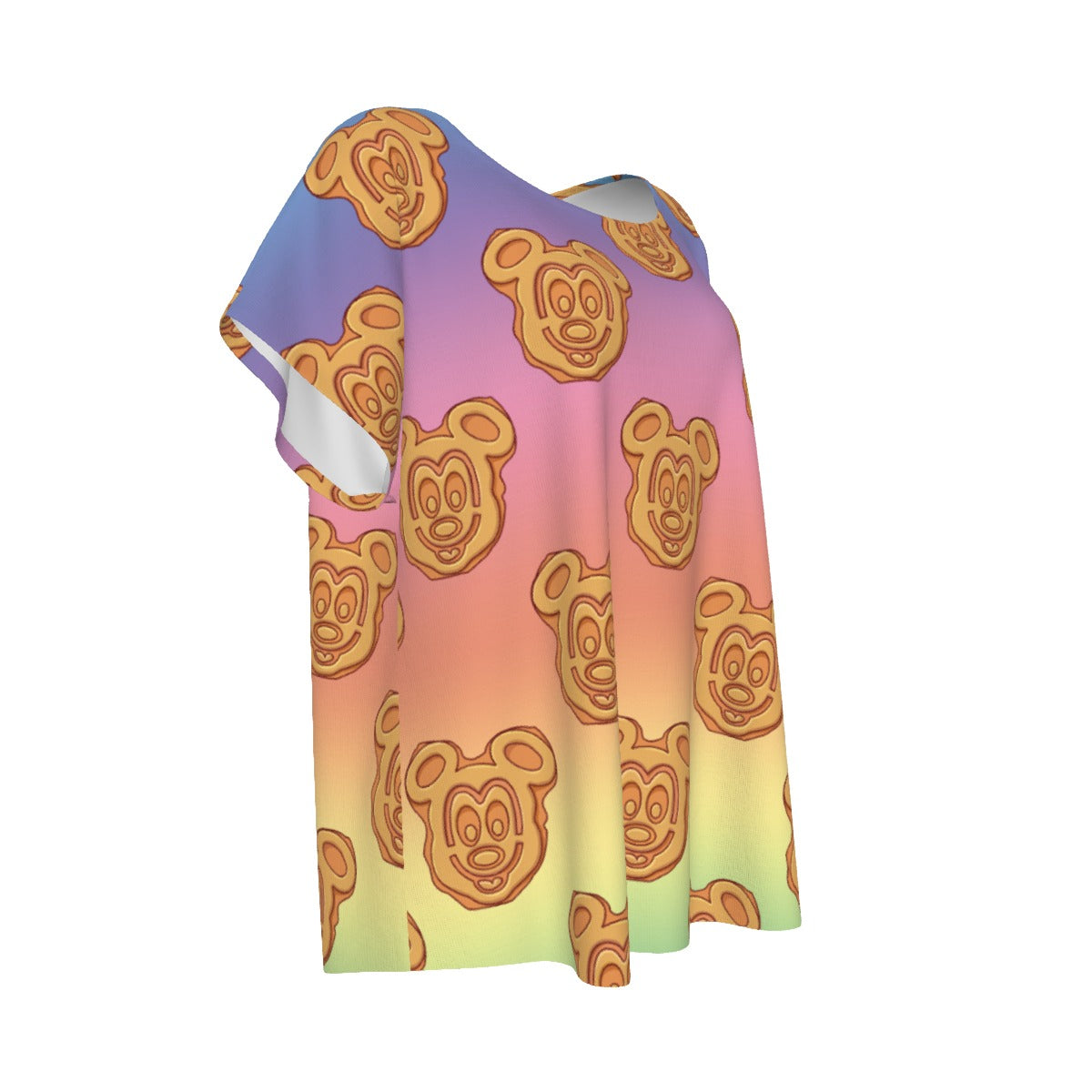 Rainbow Mouse Waffles - Women’s Relaxed Fit Scoop Tee