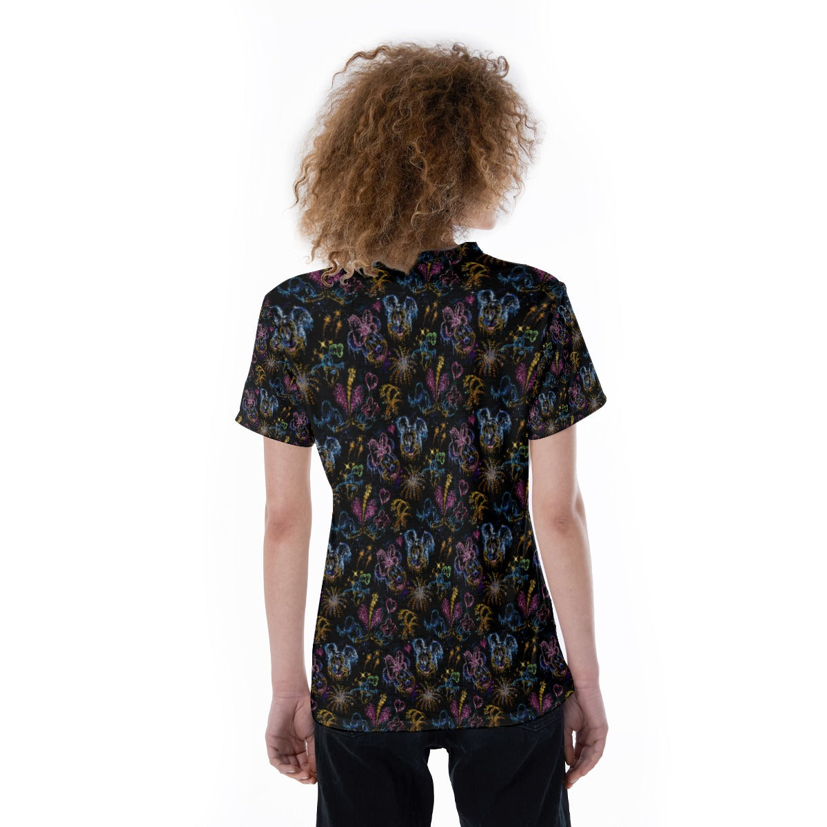 Mouse Friends’ Love in the Sky - Women's Short Sleeve V-Neck T-Shirt