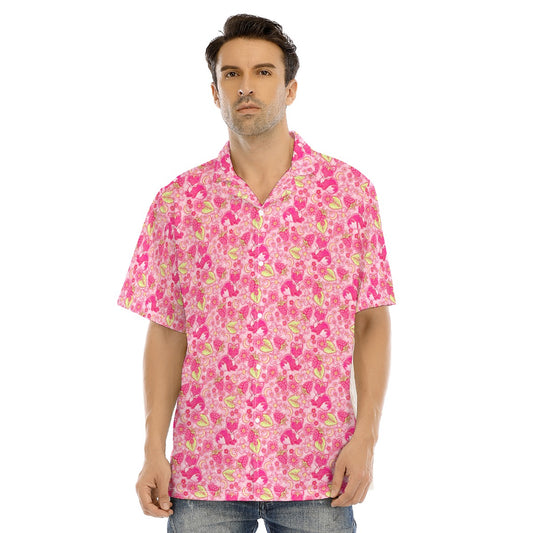 Fruitimals - Raspberry Foxes - Men's Hawaiian Button Up Shirt