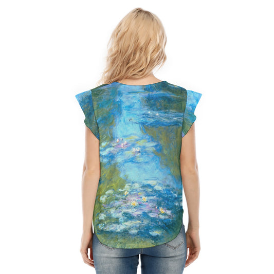 Monet Water Lillies - Women’s Flutter Sleeve Top