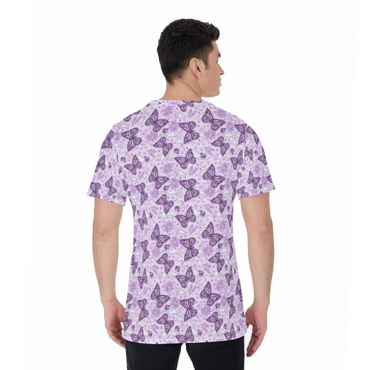 Lavender Butterflies - Men's Short Sleeve T-Shirt