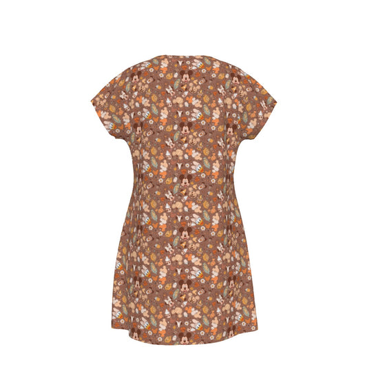 Pumpkin Spice Friends Fall - Women's T-Shirt Dress