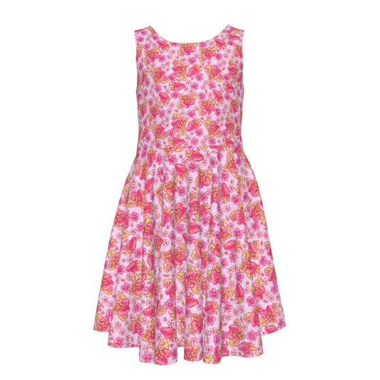 Summer Fruits - Strawberry - Kid's Sleeveless Skater Dress