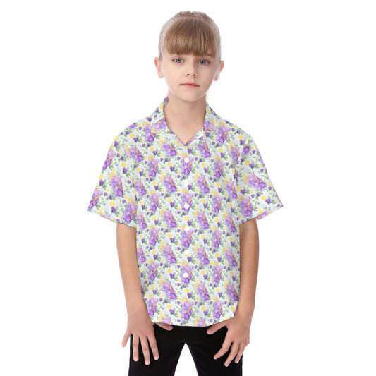Zest Of The Fest Violet Lemonade - Kid's Hawaiian Button Up Shirt