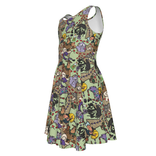 Emperor’s Chaotic Groove - Kid's Sleeveless Skater Dress