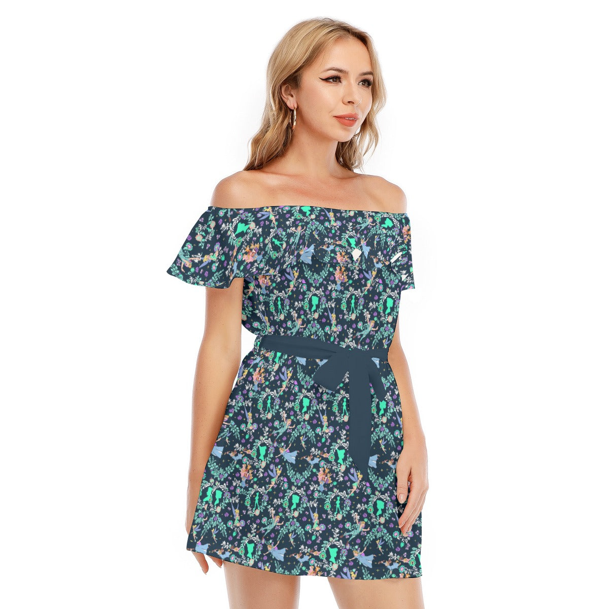 Garden Whimsy - Neverland Flight - Women's Off-shoulder Ruffle Dress