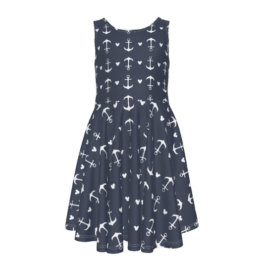 Anchors & Mouse Ears - Kid's Sleeveless Skater Dress