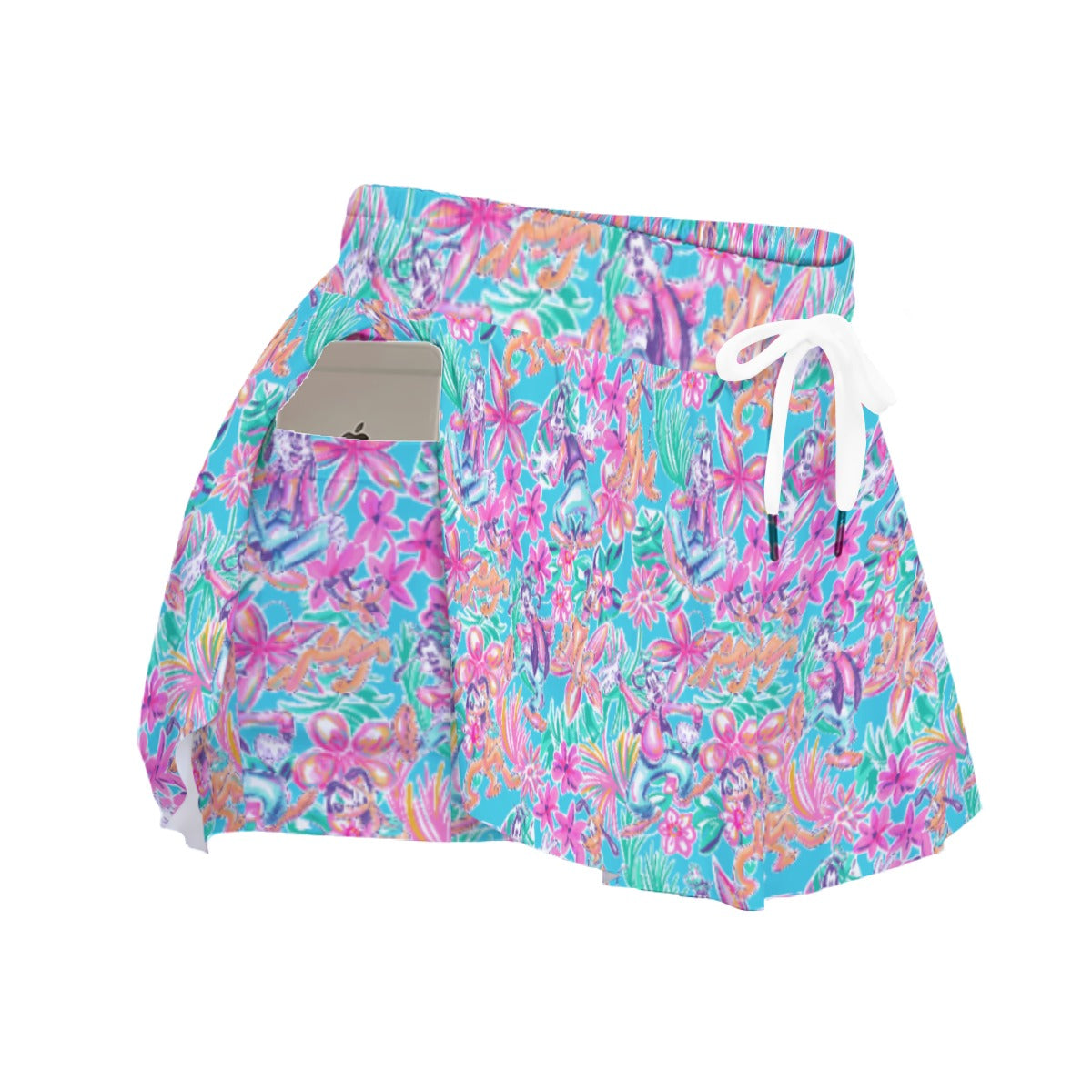Tropical Bloom Fiesta - Playful Duoluto - Women's Flowy Pocket Shorts