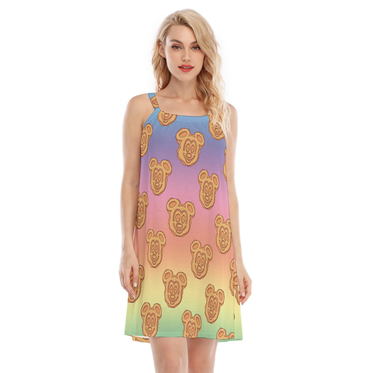 Rainbow Mouse Waffles - Women’s Adjustable Sundress