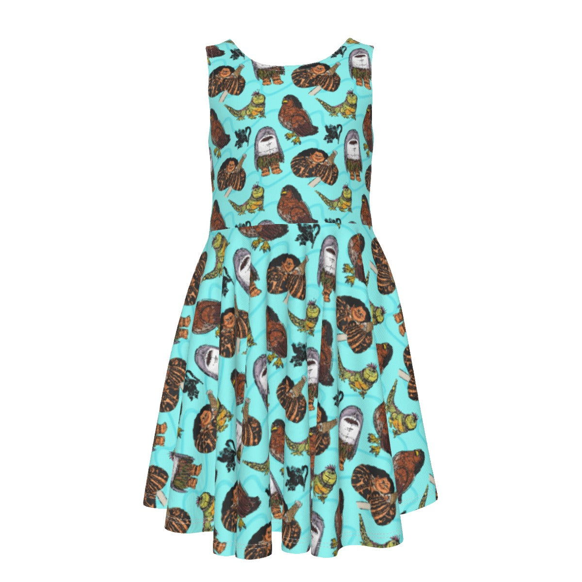 Shapeshifting Island Hero - Kid's Sleeveless Skater Dress
