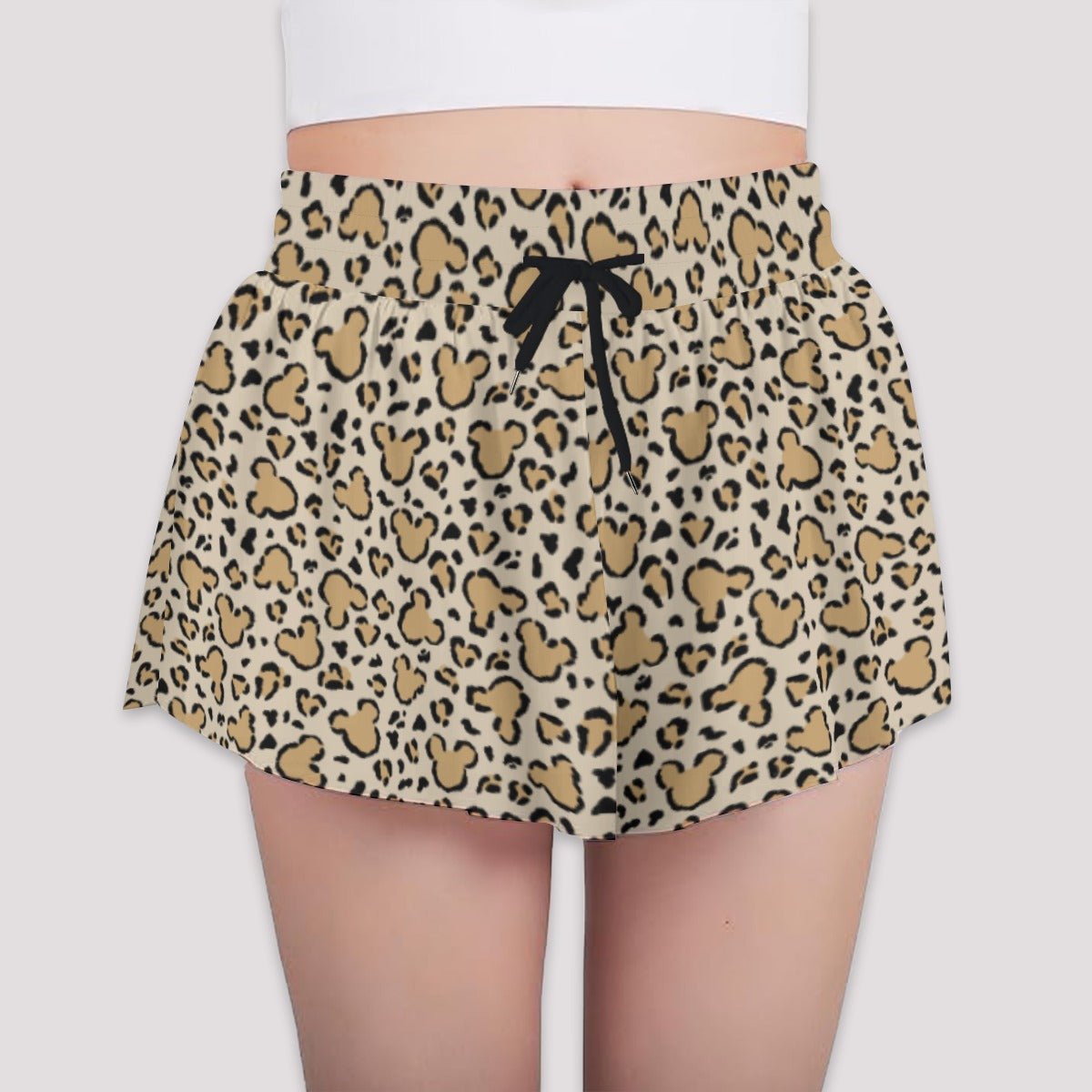 Mouse Ears Animal Print - Girls’ Flowy Pocket Shorts