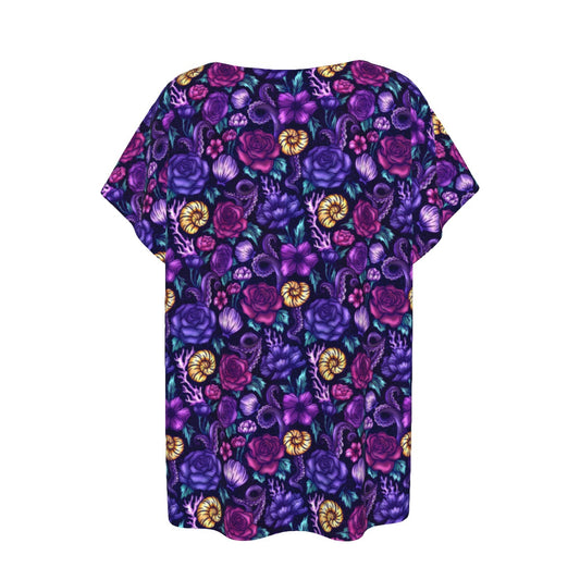 Fairytale Florals – Dark Sea Witch - Women’s Relaxed Fit Scoop Tee