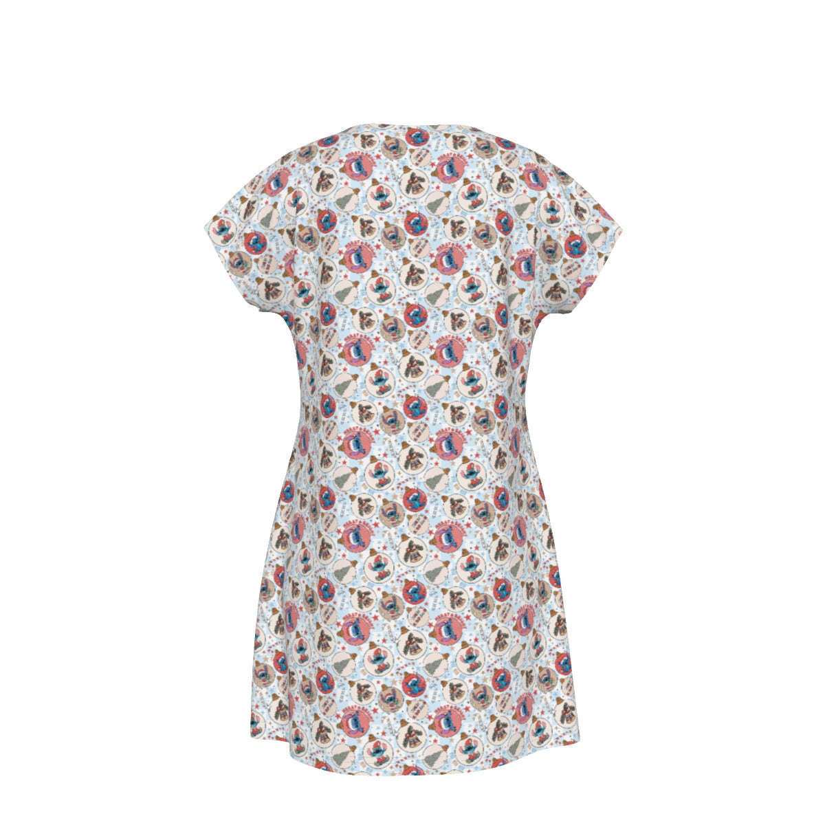 Festive Elf and Ornament Fun - Women's T-Shirt Dress