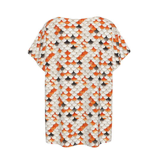 Animal Print - Koi Fish - Women’s Relaxed Fit Scoop Tee