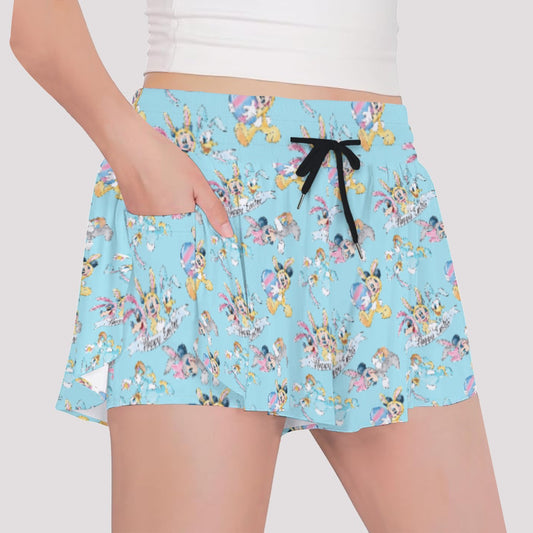 Spring Bunny Costume Crewumes - Girls’ Flowy Pocket Shorts
