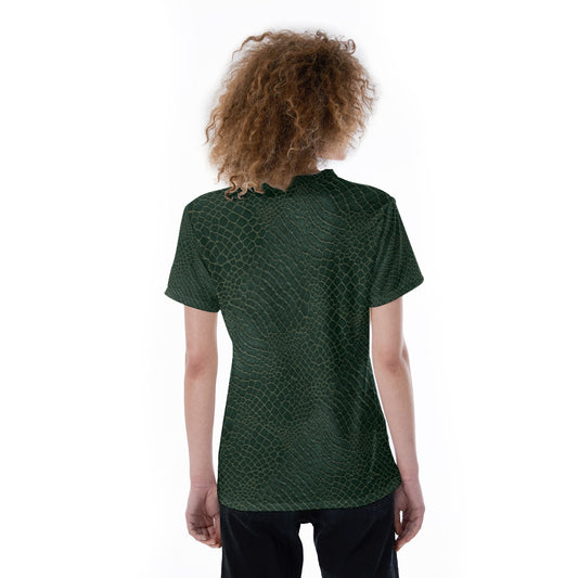 Animal Print - Alligator - Women's Short Sleeve V-Neck T-Shirt