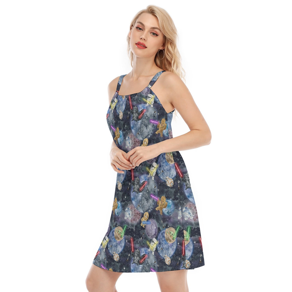 Watercolor Cosmic Battle - Women’s Adjustable Sundress