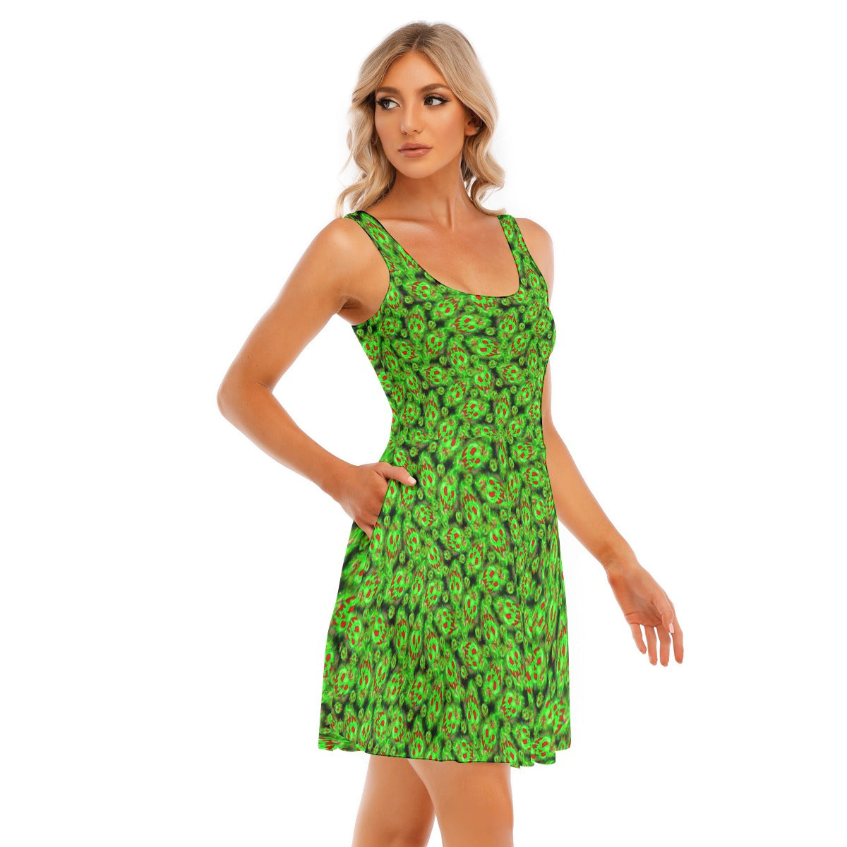 Just One Bite - Women's Sleeveless Pocket Skater Dress