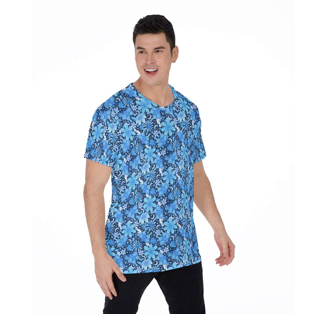 Blue Crystal Moths - Men's Short Sleeve T-Shirt