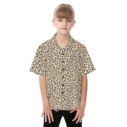 Mouse Ears Animal Print - Kid's Hawaiian Button Up Shirt