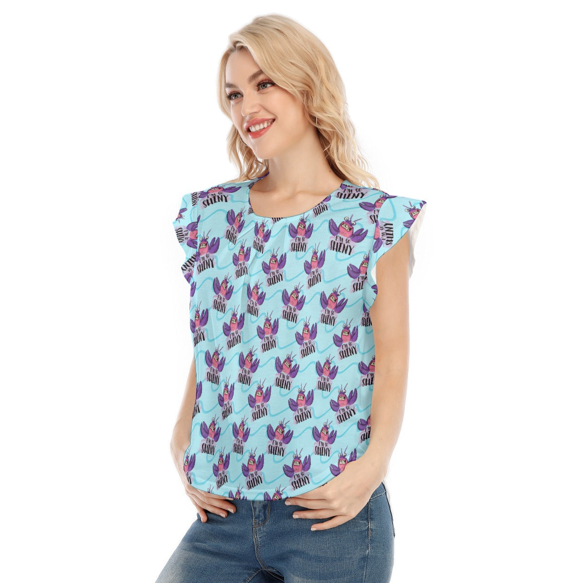 Shiny Deep-Sea Villain - Women’s Flutter Sleeve Top