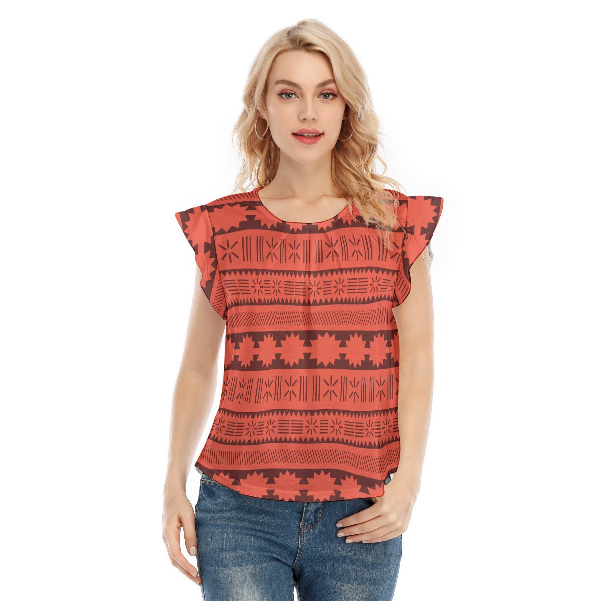 Island Tribal Patterns - Women’s Flutter Sleeve Top
