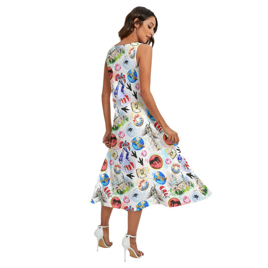 A Universal Adventure - Women’s Diagonal Pocket Midi Dress