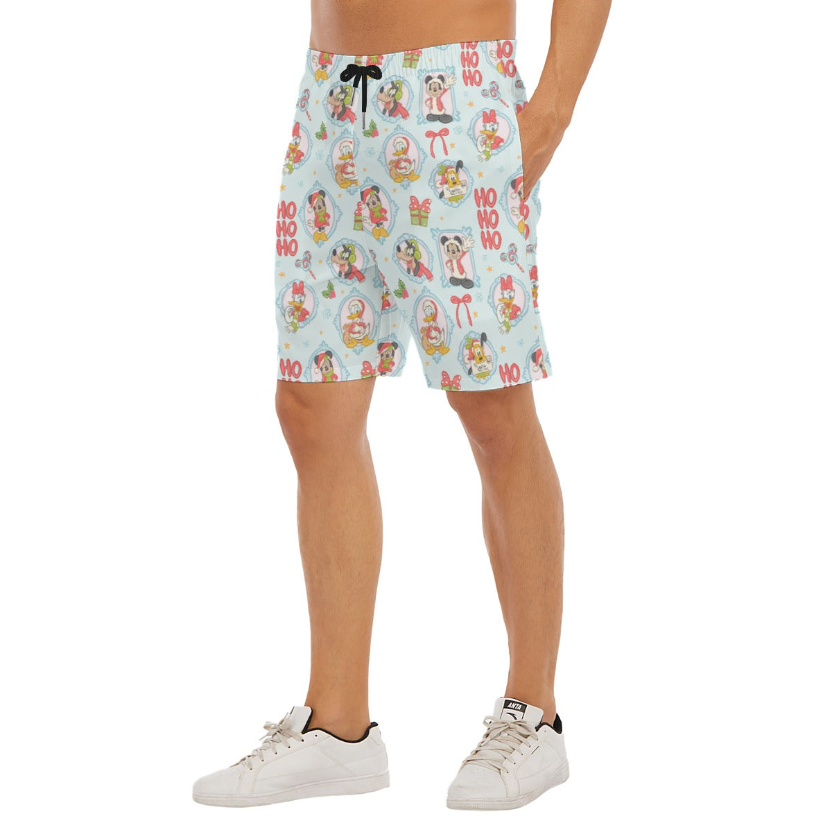 Holiday Character Ho Ho Cameos - Men’s Pocket Beach Shorts