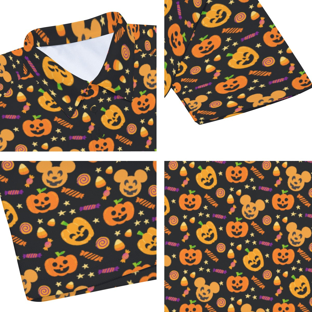Cheerful Pumpkin Mouse Halloween - Men's Polo Shirt