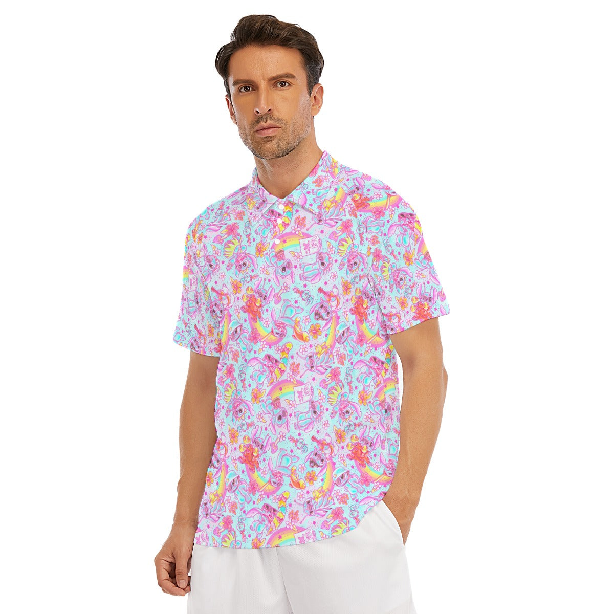 Neon Rainbow Mischief - Men's Polo Shirt