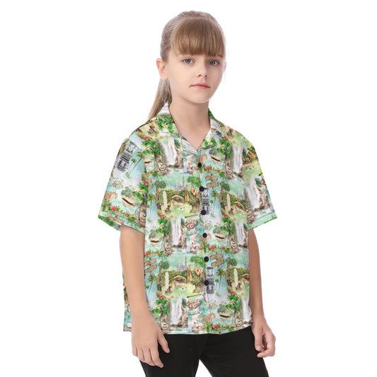 Jungle River Cruise - Kid's Hawaiian Button Up Shirt
