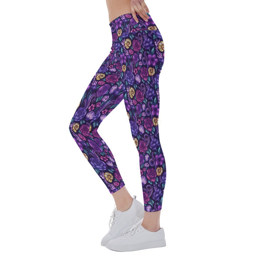 Fairytale Florals – Dark Sea Witch - Women's Yoga Leggings