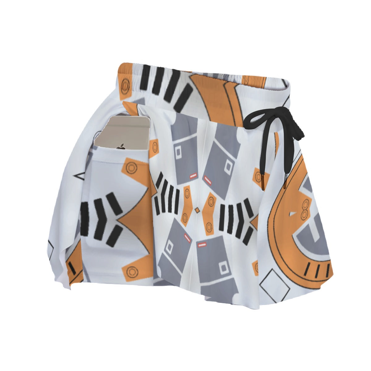 Little Round Droid - Women's Flowy Pocket Shorts