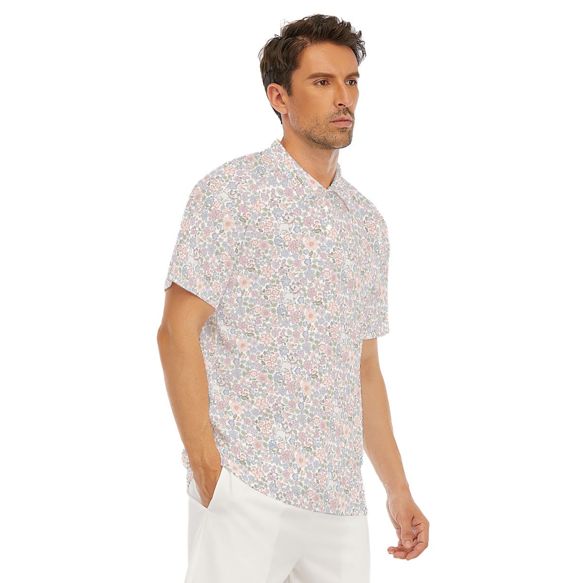 Springtime Kitten Garden Elegance - Men's Polo Shirt