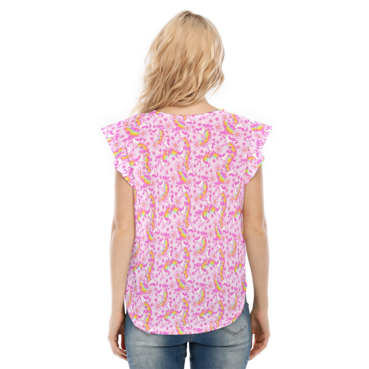 Unicorn Rainbows - Women’s Flutter Sleeve Top